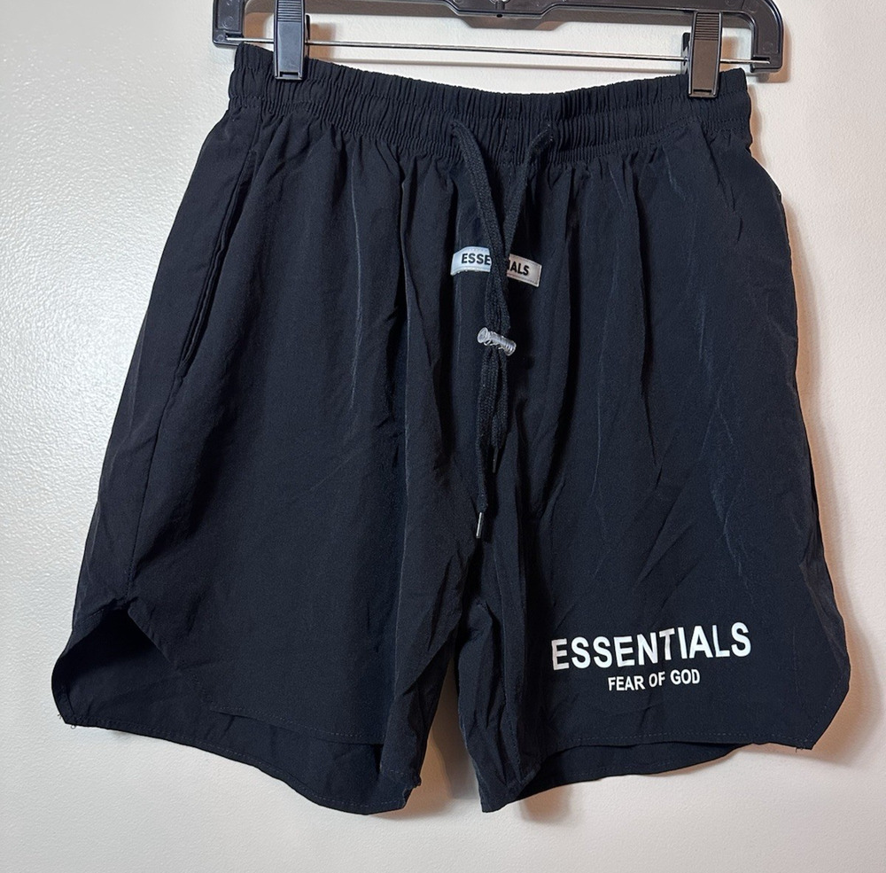 Fear of God Essentials Shorts Mens Large Black Active Logo Drawstring Running L